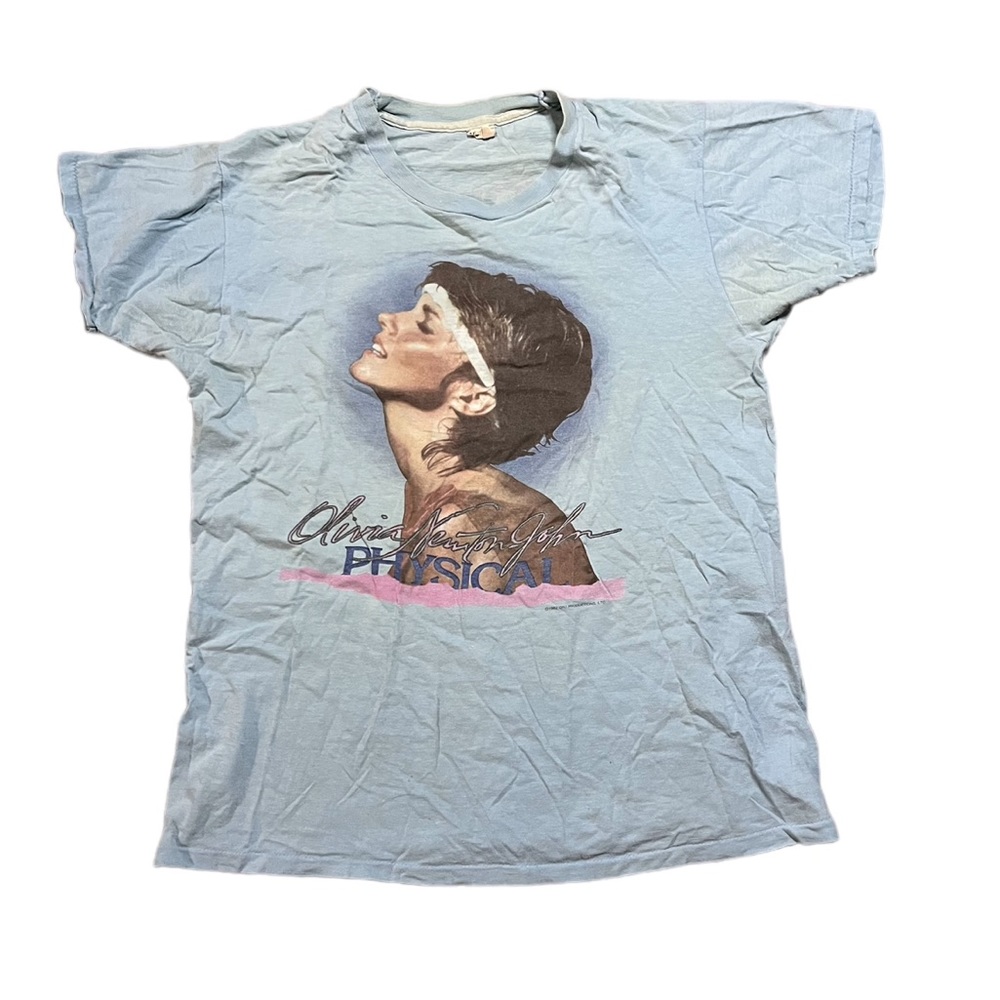 Vintage 1982 Olivia Newton John “Let’s Get Physical” T-Shirt US Tour Mens Small - Picture 1 of 12